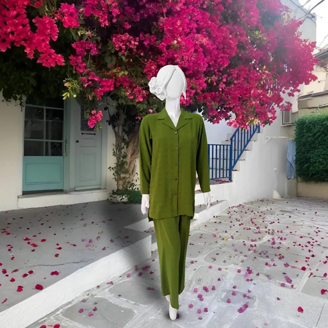 Green Elegance | 2 Piece Georget dress | Elyet Basics Collection