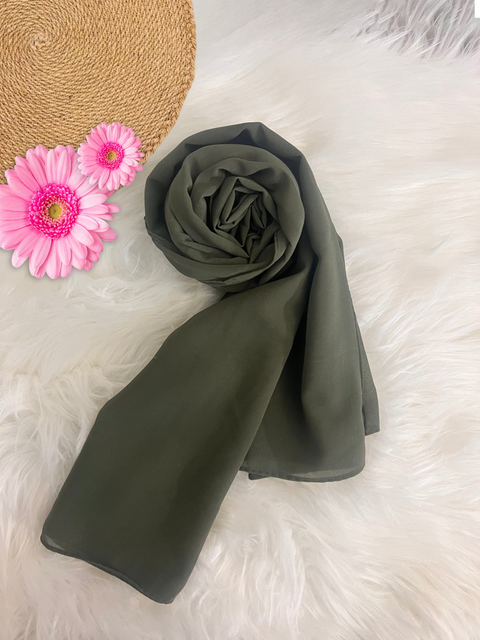 Dark Olive - Georgette Hijab