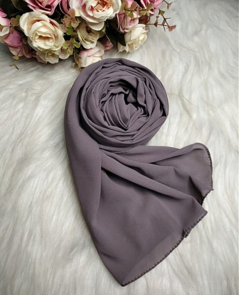 Grey-Georgette Hijab